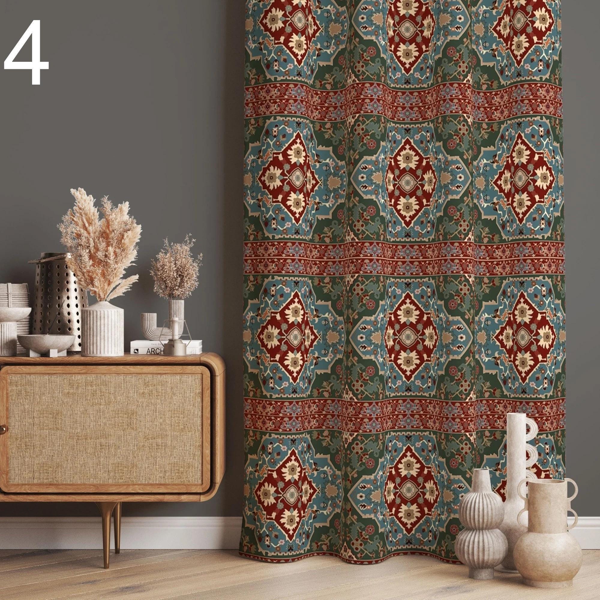 Modern Vintage Ethnic Curtains, Ethnic Mudcloth Curtain Panels, Southwest Ethnic Curtain, African Curtains, Mudcloth Curtain Panels