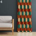 Retro Curtains, Mid-Century Modern Art Style Curtain, Retro Abstract Curtain Panel, Golden Orange 1970s Curtain, Geometric Printed Curtain
