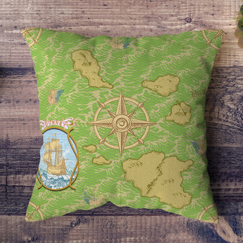 Nautical Pillow Covers, Sailor Cushion Cover, Ancient Map Nautical Pillowcase, Ancient Nautical Pillow Covers