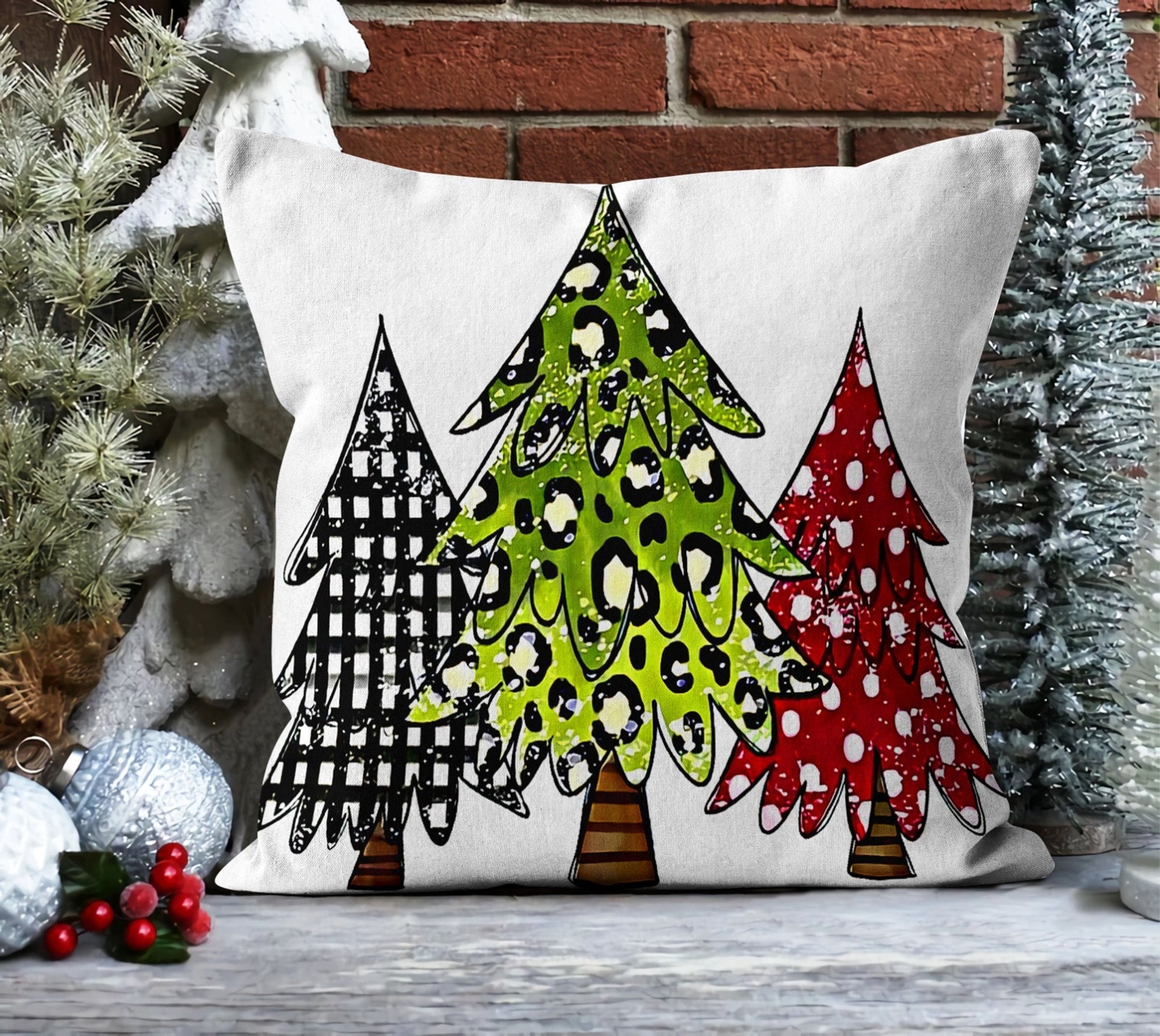 Christmas Pillowcase, Snowman Christmas Pillow Cover, Snowflakes Christmas Pillow Cover, Xmas Holiday Decor, Christmas Home Decor