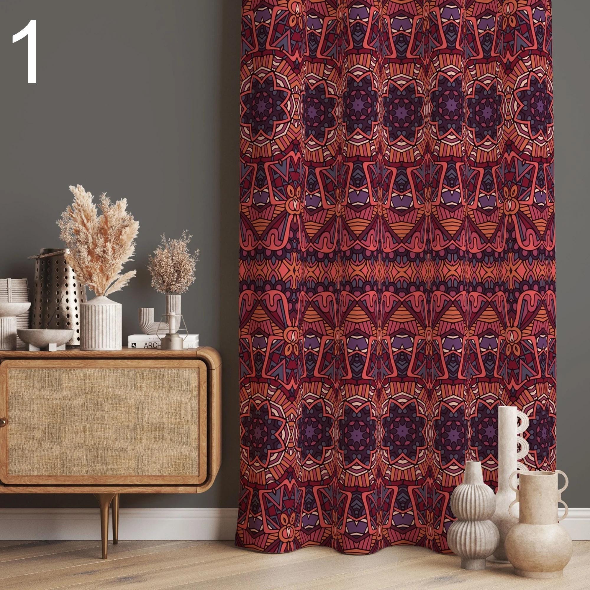 Modern Vintage Ethnic Curtains, Ethnic Mudcloth Curtain Panels, Southwest Ethnic Curtain, African Curtains, Mudcloth Curtain Panels