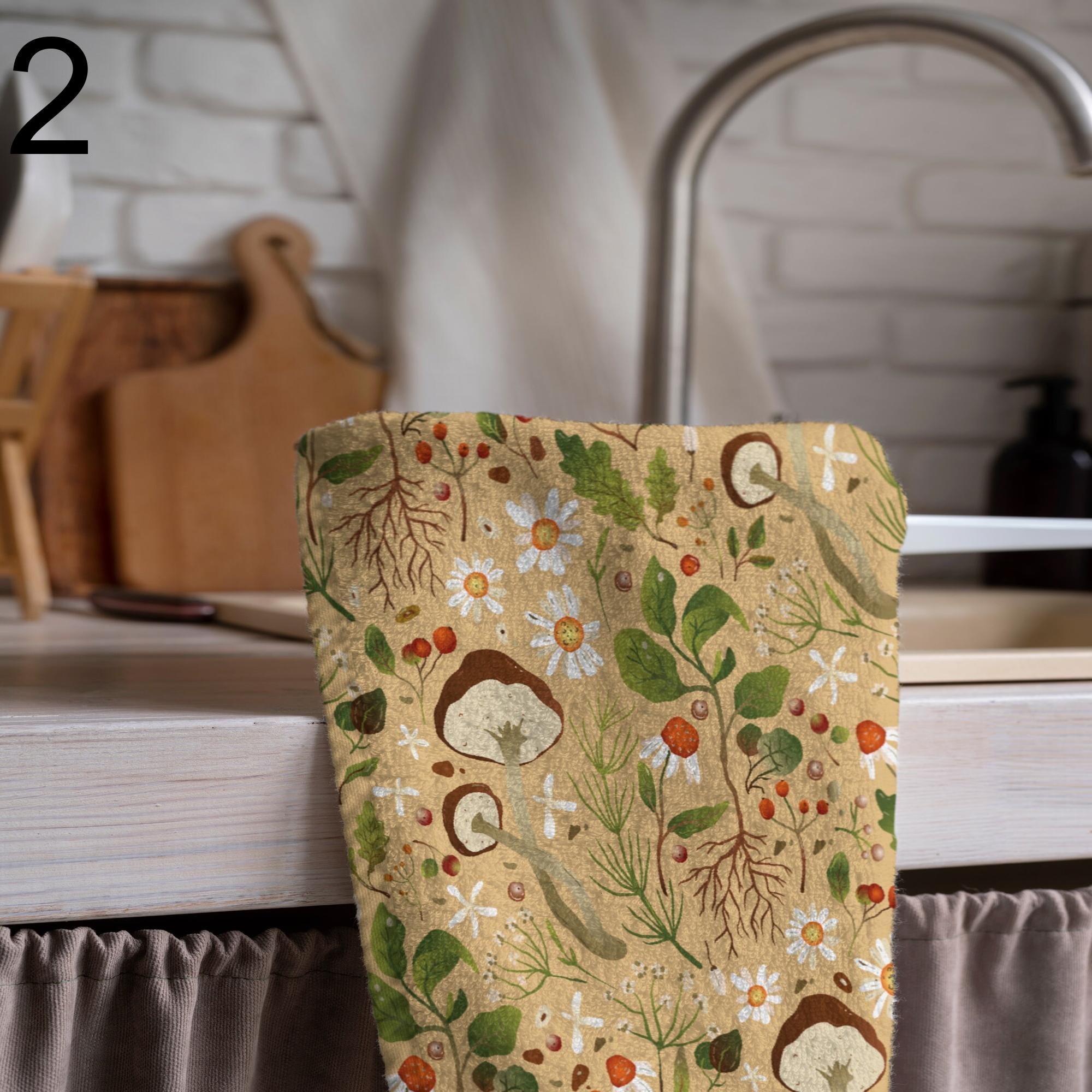 Autumn Leaves Tea Towels, Thanksgiving Tea Towel, Autumn Kitchen Dish Towels, Fall Kitchen Hand Towel, Thanksgiving Kitchen Tea Towel