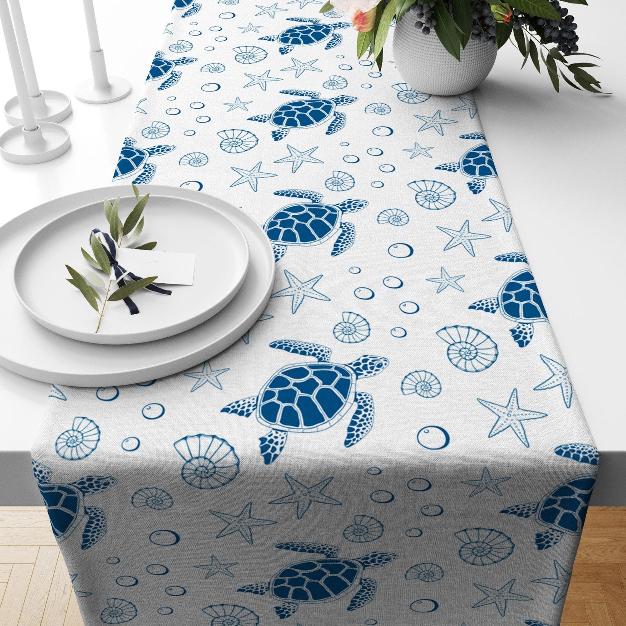 Nautical Table Runner, Beach House Runner, Marine Table Runner, Coastal Table Runner, Beach Table Runner, Blue Beach Table Runner Decor