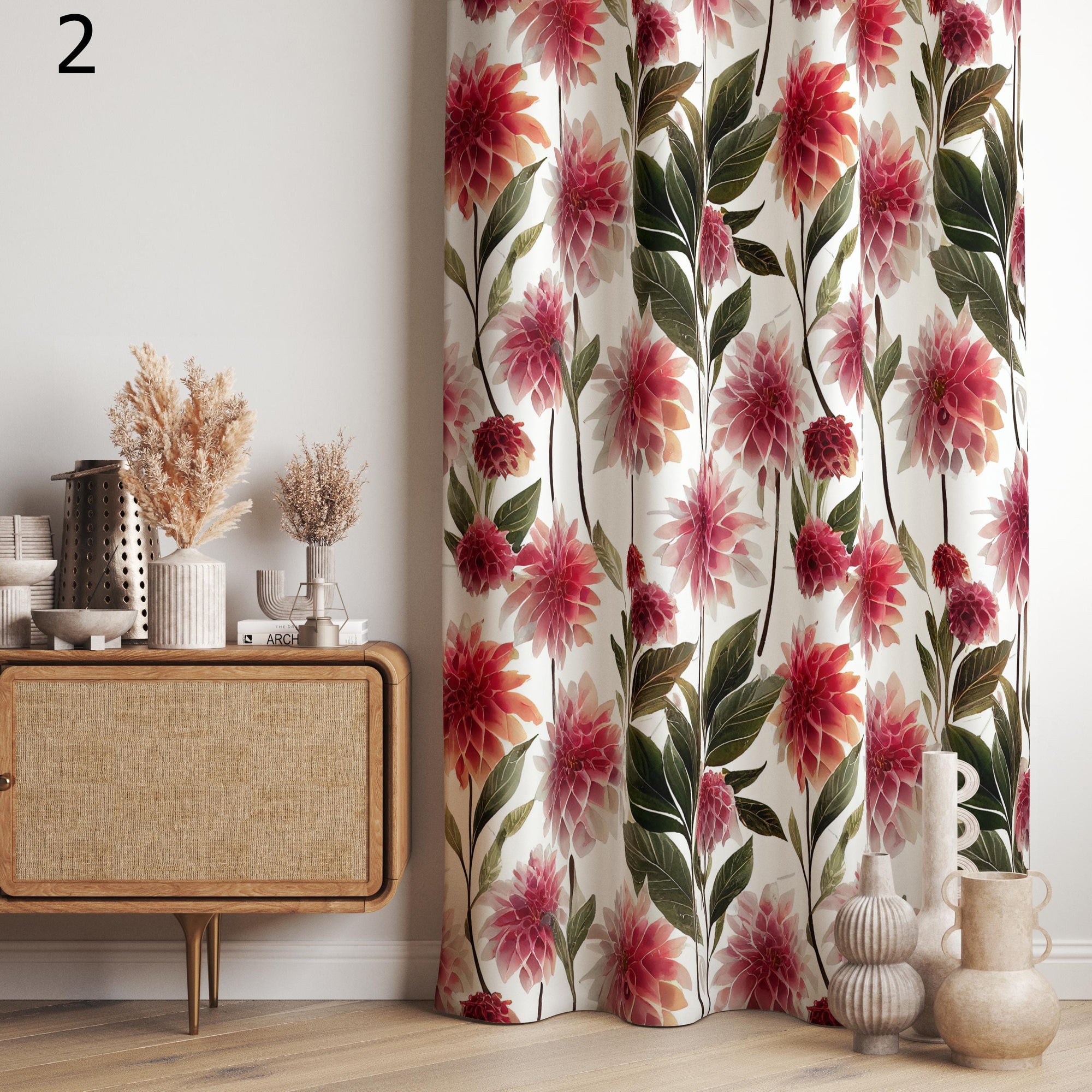Floral Window Curtains, Wildflowers Curtain Panels, Farmhouse Floral Blackout Curtain, Flowers Grommet Curtain, 70s 80s Floral Print Drapes