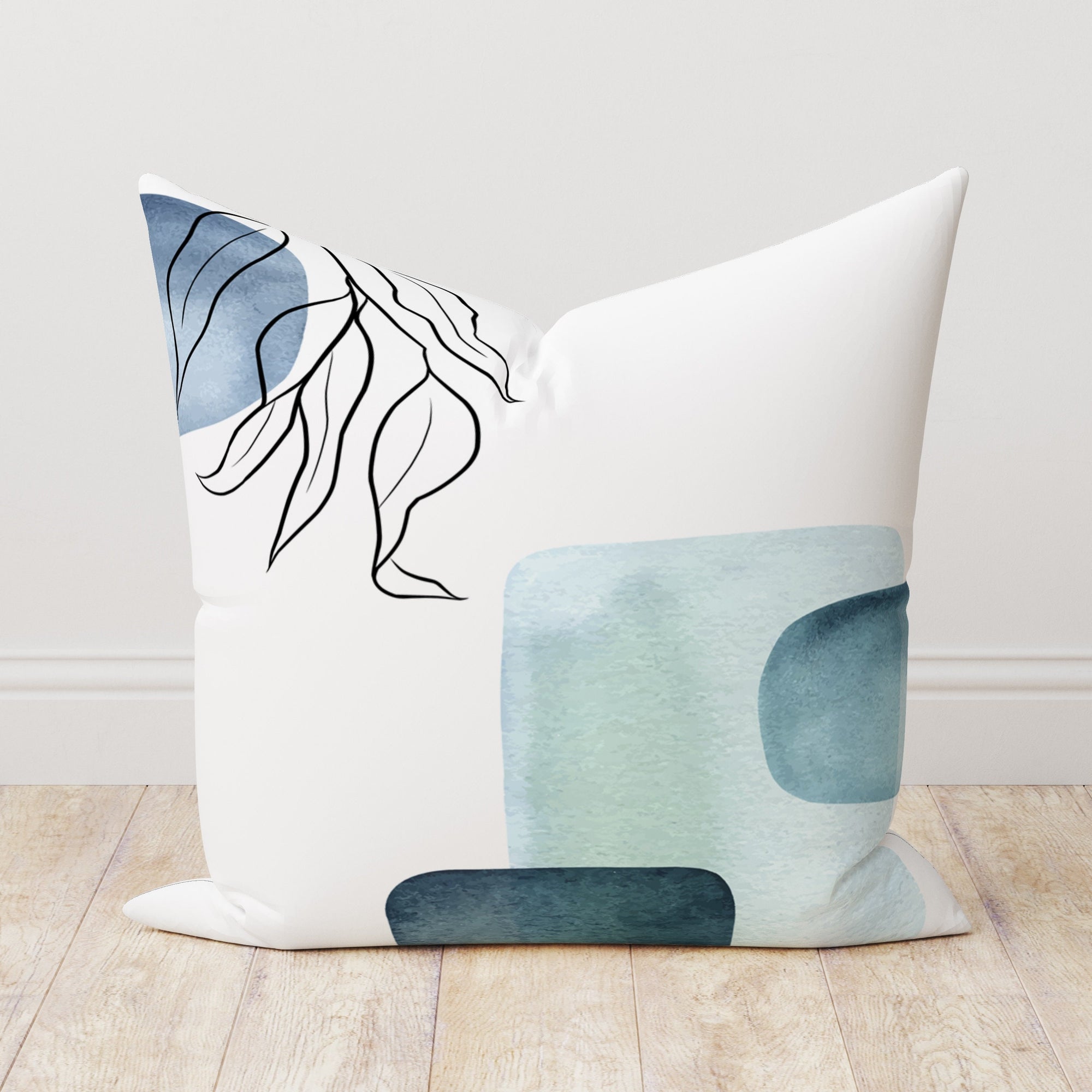 Blue Pillowcase, Indigo Abstract Cushion Cover, Indigo and White Bohemian Pillow Cover, Geometry Cushion Covers, Navy Blue Pillow Covers