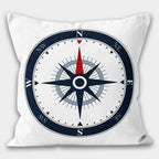 Navy Anchor Pillow Case, Anchor Pillow, Compass Nautical Pillow, Yacht Decor Cushion Cover, Nautical Cushion, Marin Pillow, Beach Pillow