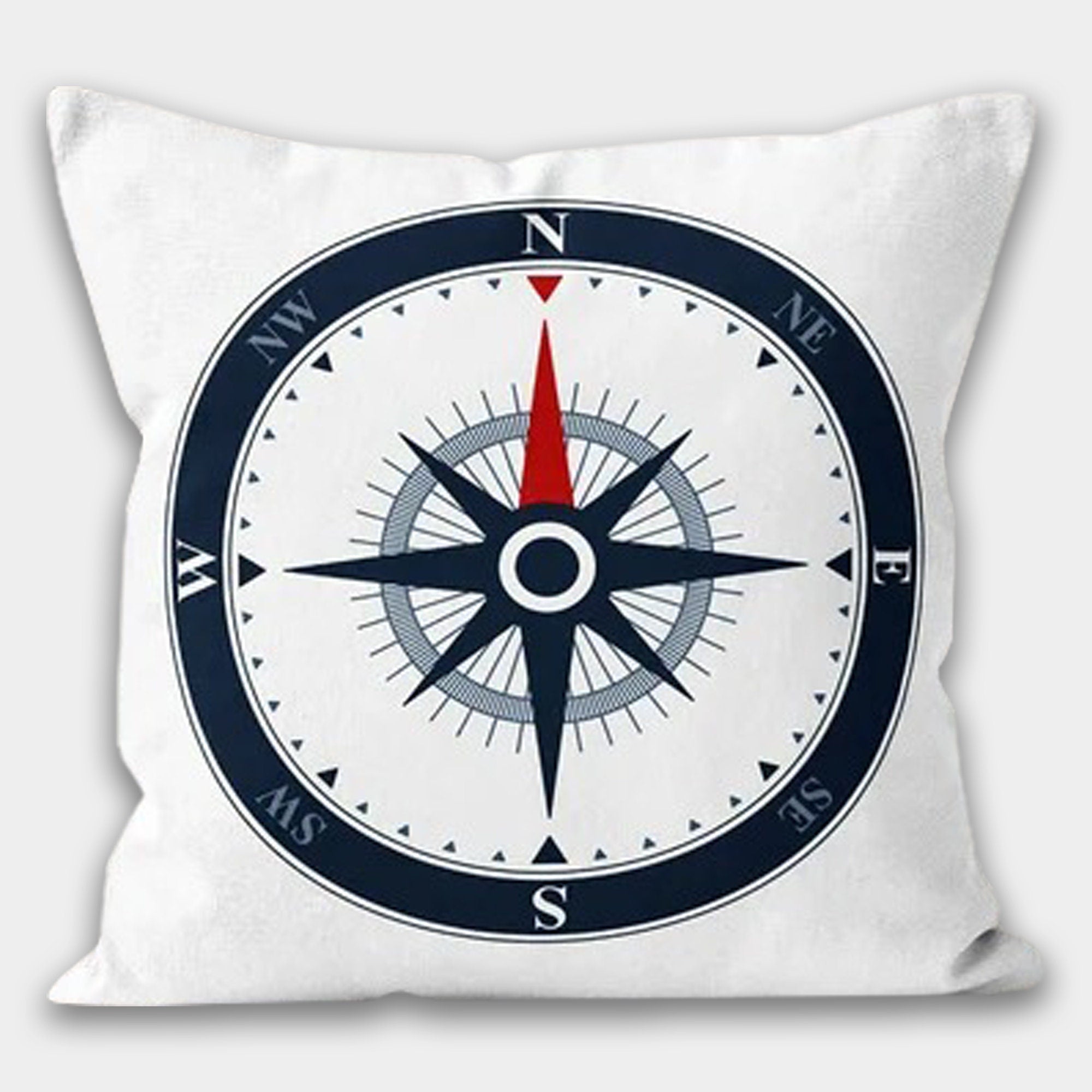 Navy Anchor Pillow Case, Anchor Pillow, Compass Nautical Pillow, Yacht Decor Cushion Cover, Nautical Cushion, Marin Pillow, Beach Pillow