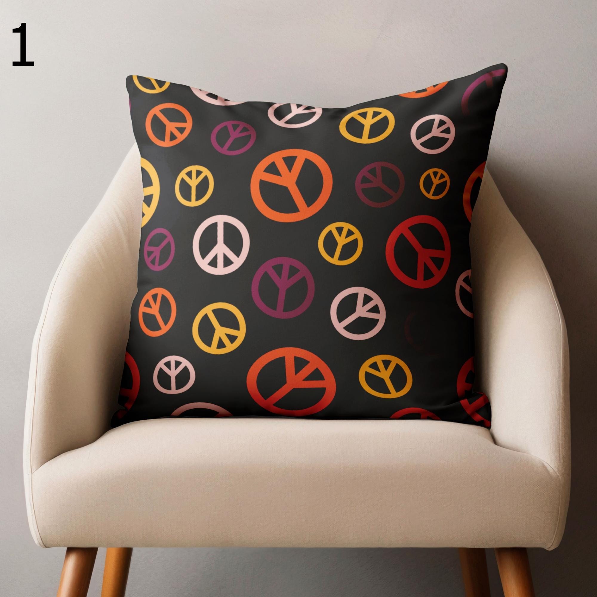 Retro 70s Pillow Covers, Retro Pillowcase, Mid Century Modern Pillow Cover, Retro 80s Cushion Cover, 70s Hippie Pillowcase, MCM Pillowcase