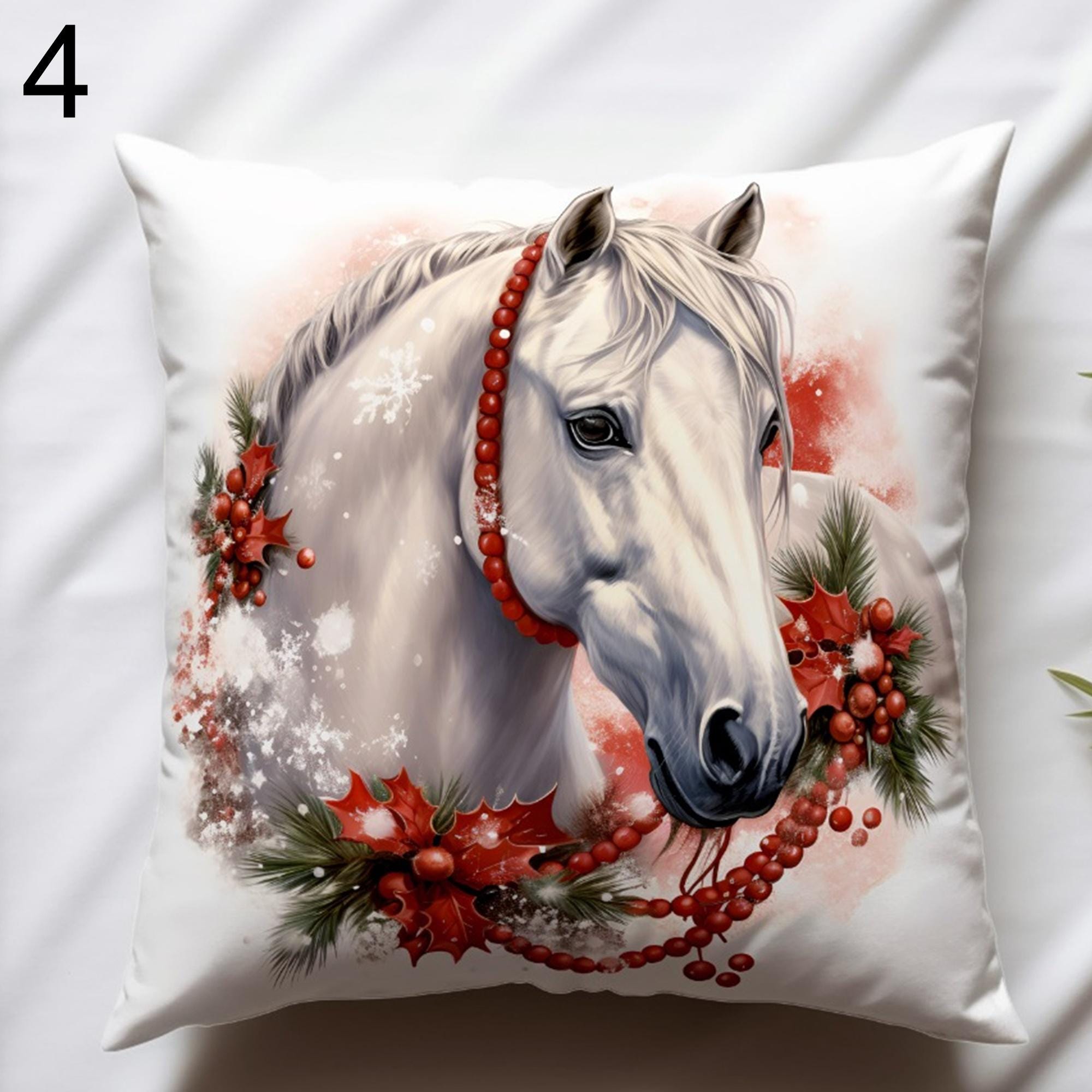 Christmas Truck Pillow Cover, Xmas Dogs Throw Pillow Cover, Xmas Pine Trees Pillowcase, Christmas Horses Pillowcase, Xmas Animals Pillowcase