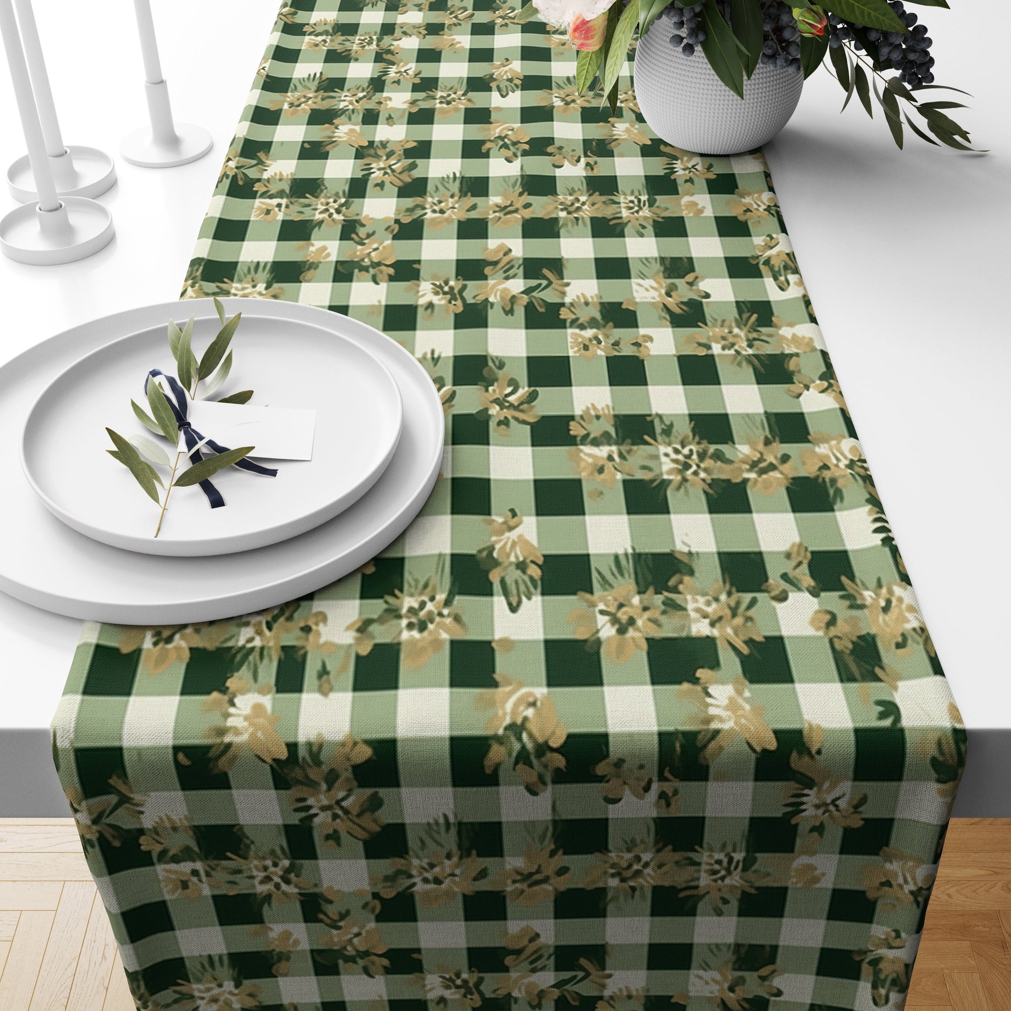 Christmas Berry Table Runner, Holly Pine  Berry Table Runner, Xmas  Berry Table Runner, Christmas Party Berry Table Runner