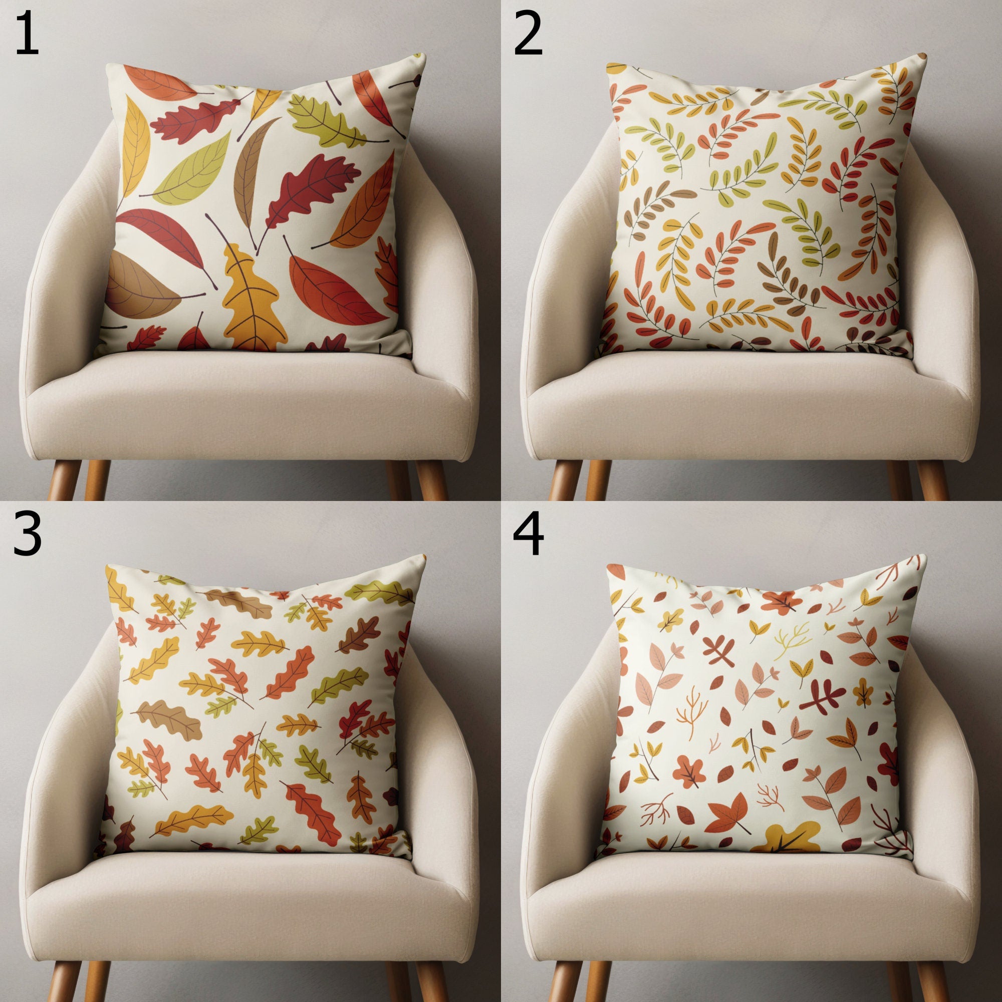 Autumn Throw Pillow Covers, Fall Leaf Pillow Cover, Fall Leaves Cushion Cover, Autumn Gift, Fall Dry Leave Pillowcase, Fall Leaf Home Decor