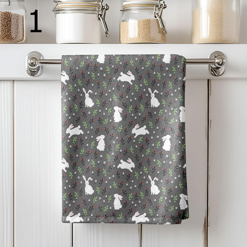 Cute Easter Decorative Tea Towel, Easter Bunny Dish Towel, Easter Fingertip Towels, Bunny Kitchen Towels, Cute Easter Bunny Tea Towels