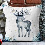 Merry Christmas Cushion Cover, Christmas Cute Deer Throw Pillow Cover, Xmas Reindeer Pillowcase, Winter Holiday Deer Pillow Covers