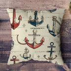 Nautical Pillow Covers, Sailor Cushion Cover, Ancient Map Nautical Pillowcase, Ancient Nautical Pillow Covers