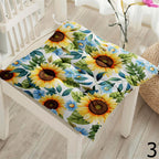 Sunflower Seat Pads, Floral Chair Cushions, Country Style Kitchen Chair Pillow, Rustic Flower Chair Pads, Indoor Outdoor Sunflower Cushions