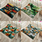 Tropical Floral Chair Cushions, Hawaiian Leaf Seat Pad Covers, Exotic Summer Patio Pillows, Botanical Island Decor Chair Pads