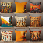 African Woman Pillow Covers, African Art Pillowcase, Ethnic Pillowcase, Authentic Throw Pillow Cover, African Digital Print Cushion Cover