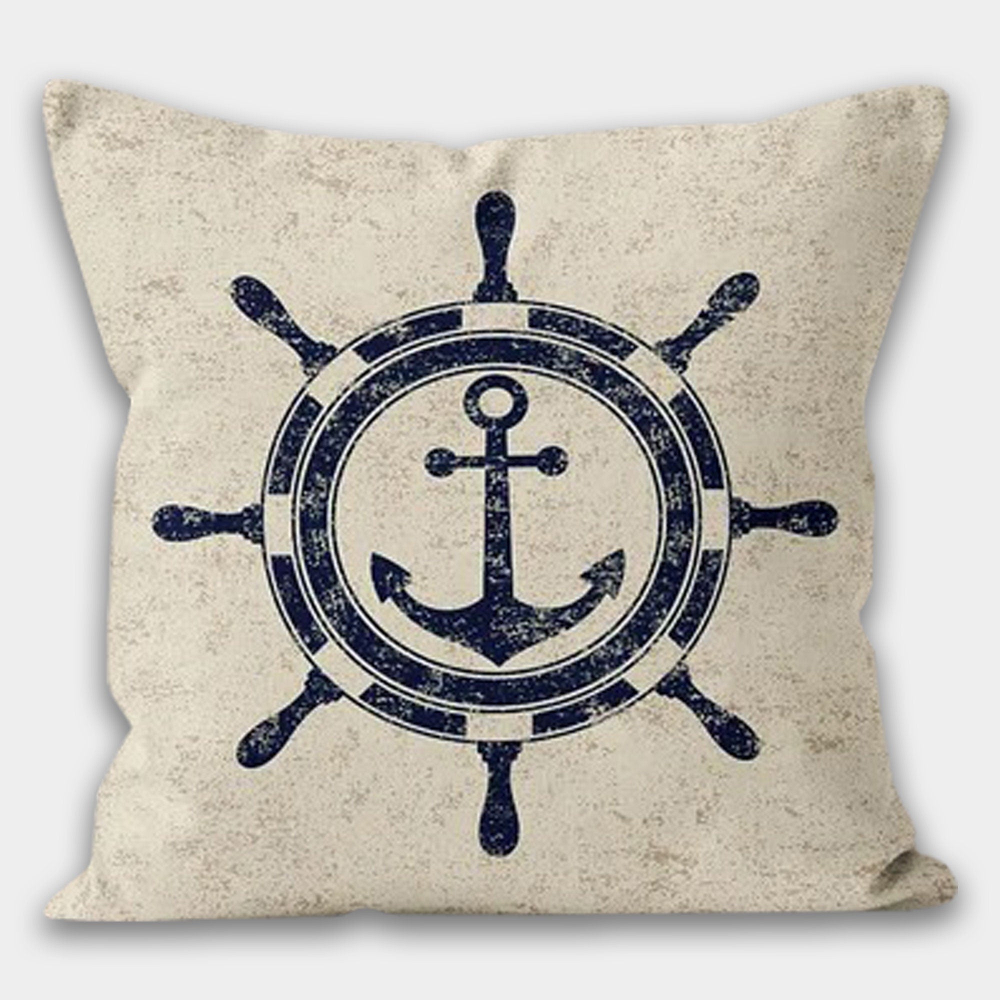Navy Anchor Pillow Case, Anchor Pillow, Compass Nautical Pillow, Yacht Decor Cushion Cover, Nautical Cushion, Marin Pillow, Beach Pillow