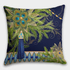 Christmas Peacock Pillow Cover, Christmas Peacock Pillowcase, Peacock Pillow Covers, Christmas Peacock Home Decor, Peacock Cushion Cover