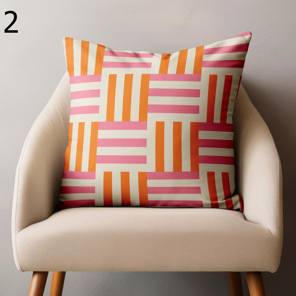 70s Retro Abstract Throw Pillow Cover, Retro Geometric Abstract Cushion Cover, Mid Century Bauhaus Pillow Covers, Mcm Bauhaus Pillowcase
