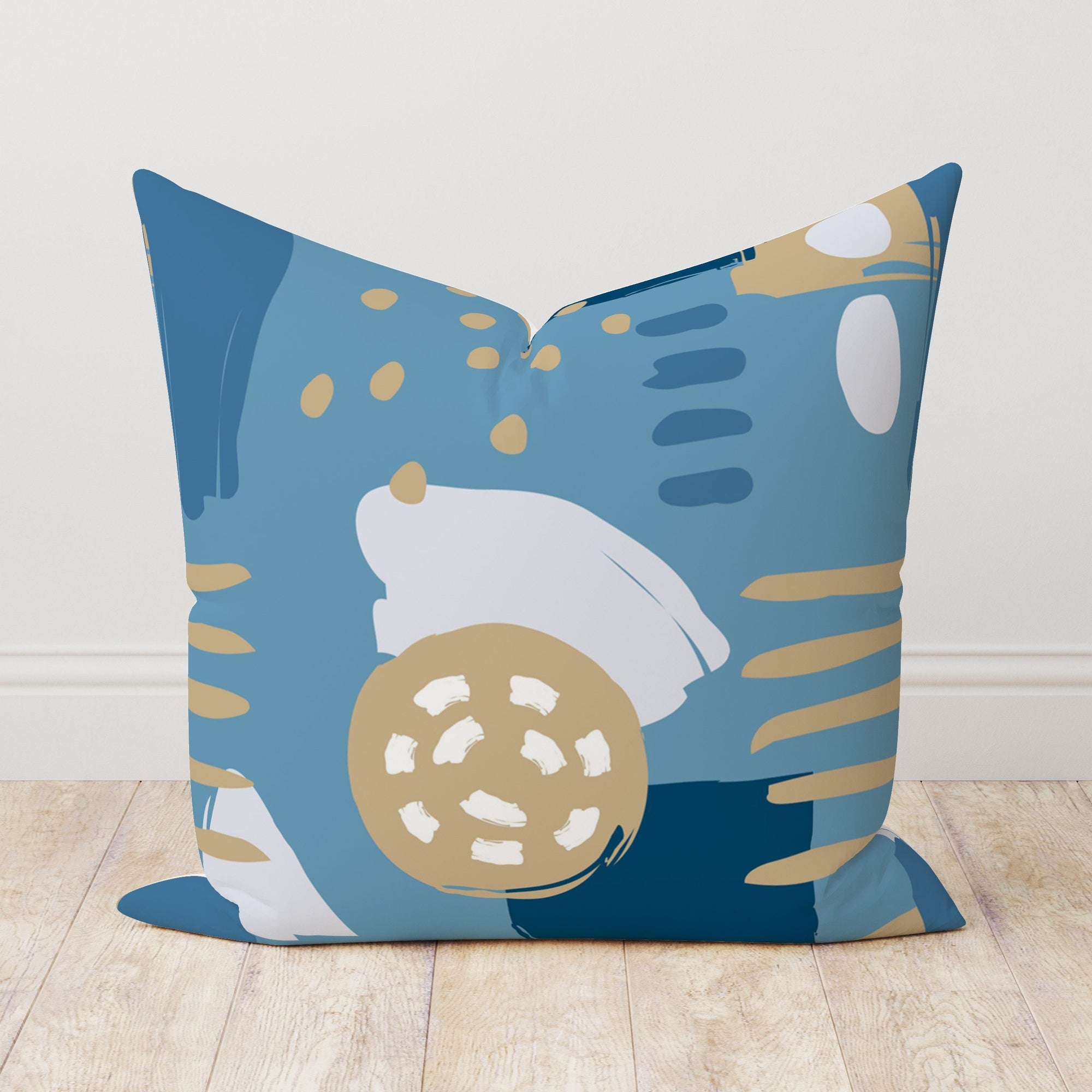 Blue Pillowcase, Indigo Abstract Cushion Cover, Indigo and White Bohemian Pillow Cover, Geometry Cushion Covers, Navy Blue Pillow Covers