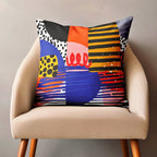 Abstract Throw Pillow Cover, Multicolor Boho Abstract Face Pillowcase, Multicolor Abstract Line Pillow Cover, Boho Abstract Cushion Cover