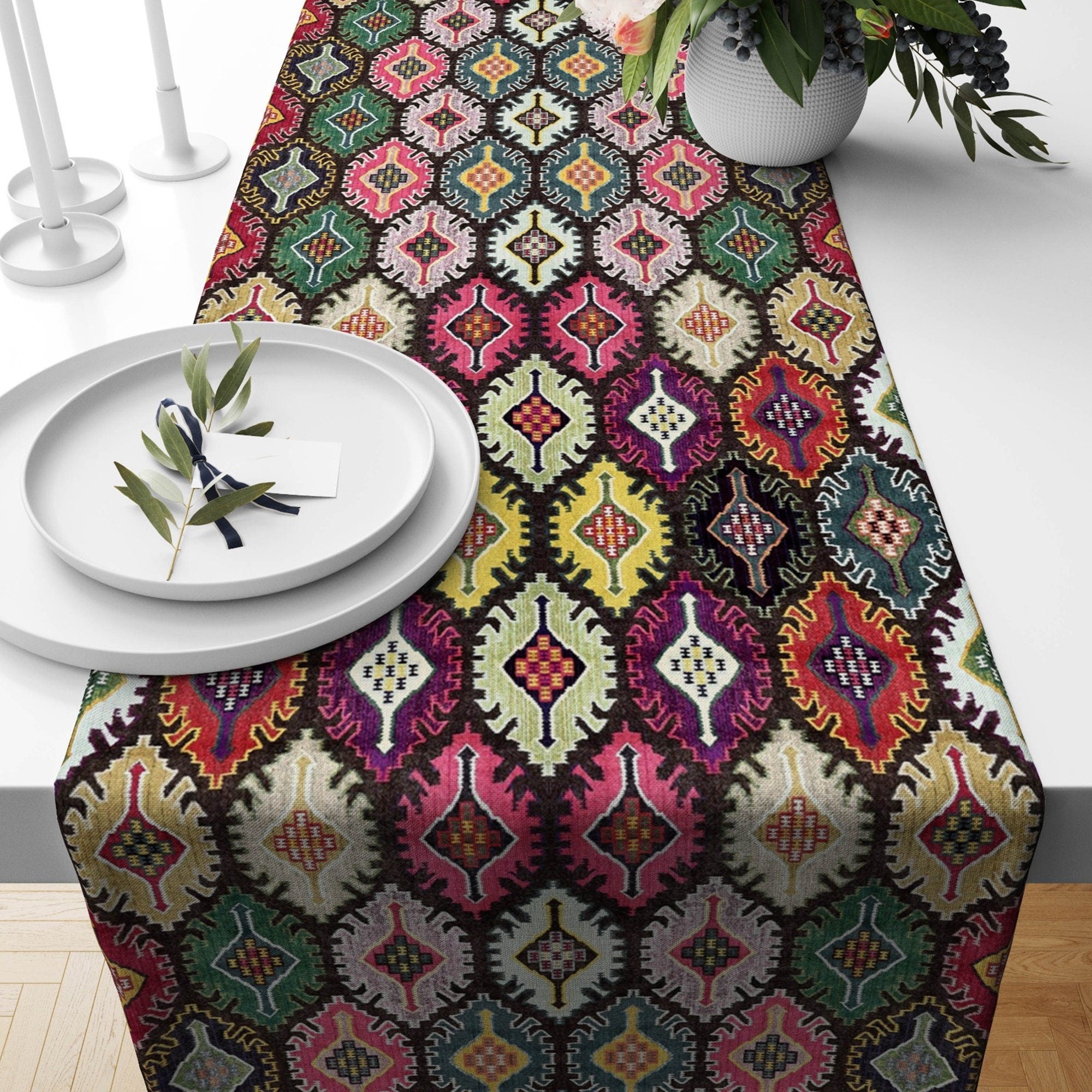 Ethnic Table Runners, Rug Table Runner, Authentic Table Runner, Kilim Table Runner, Southwestern Table Runner