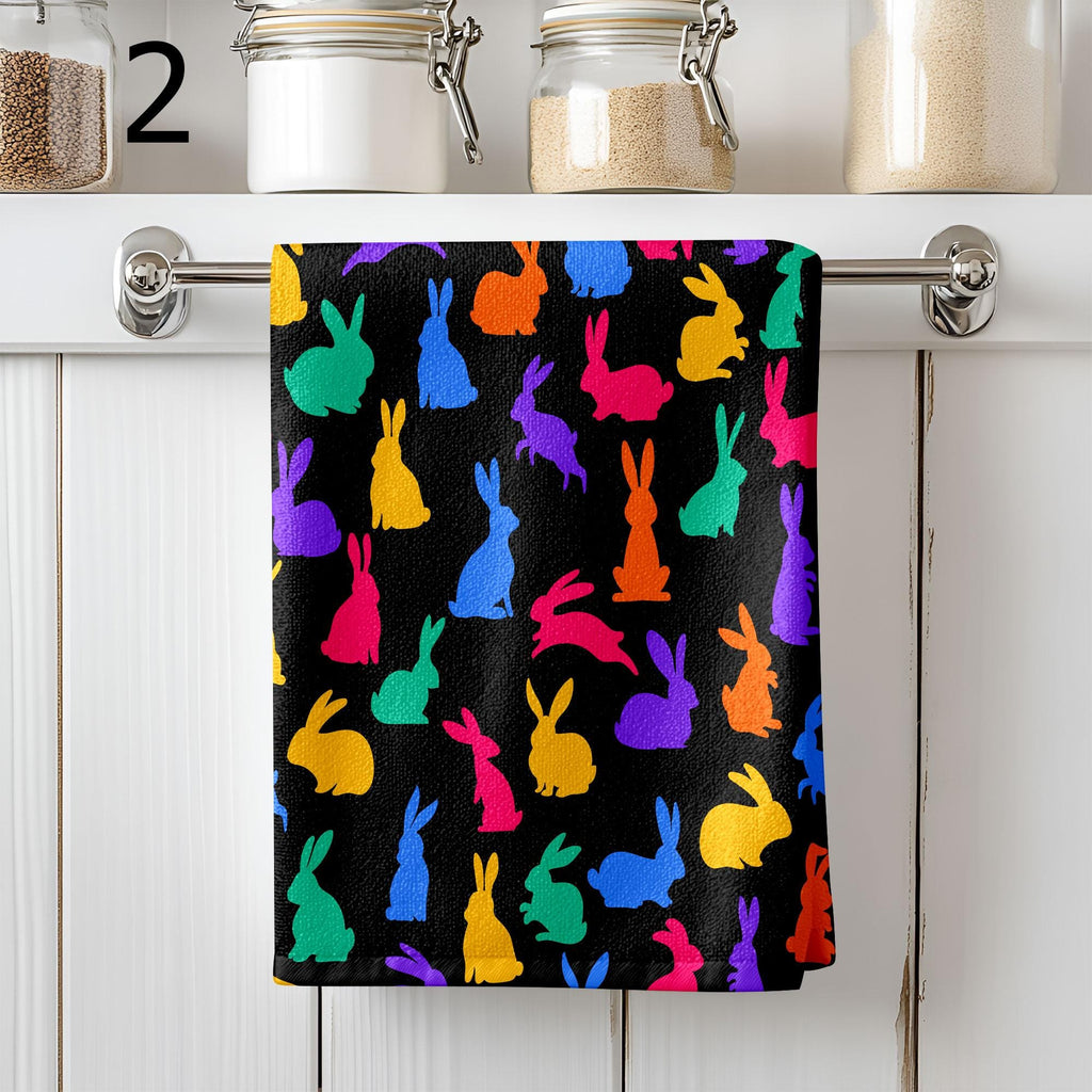 Cute Easter Decorative Tea Towel, Easter Bunny Dish Towel, Easter Fingertip Towels, Bunny Kitchen Towels, Cute Easter Bunny Tea Towels