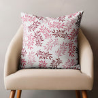 Colorful Botanical Leaves Cushion Cover, Tropical Leaves Pillow Covers, Pink Exotic Plant Leaves Pillowcases, Botanical Leaf Pillow Covers