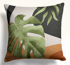 Abstract Leaves Cushion Covers, Modern Abstract Cushion Covers, Tropical Abstract Cushion Covers, Botanical Giant Leaves Print Cushion Cover