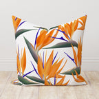 Tropical Flowers Pillow Covers, Bird of Paradise Pillow Covers, Exotic Floral Pillow Case, Bird of Paradise Cushion Cover, Floral Pillowcase