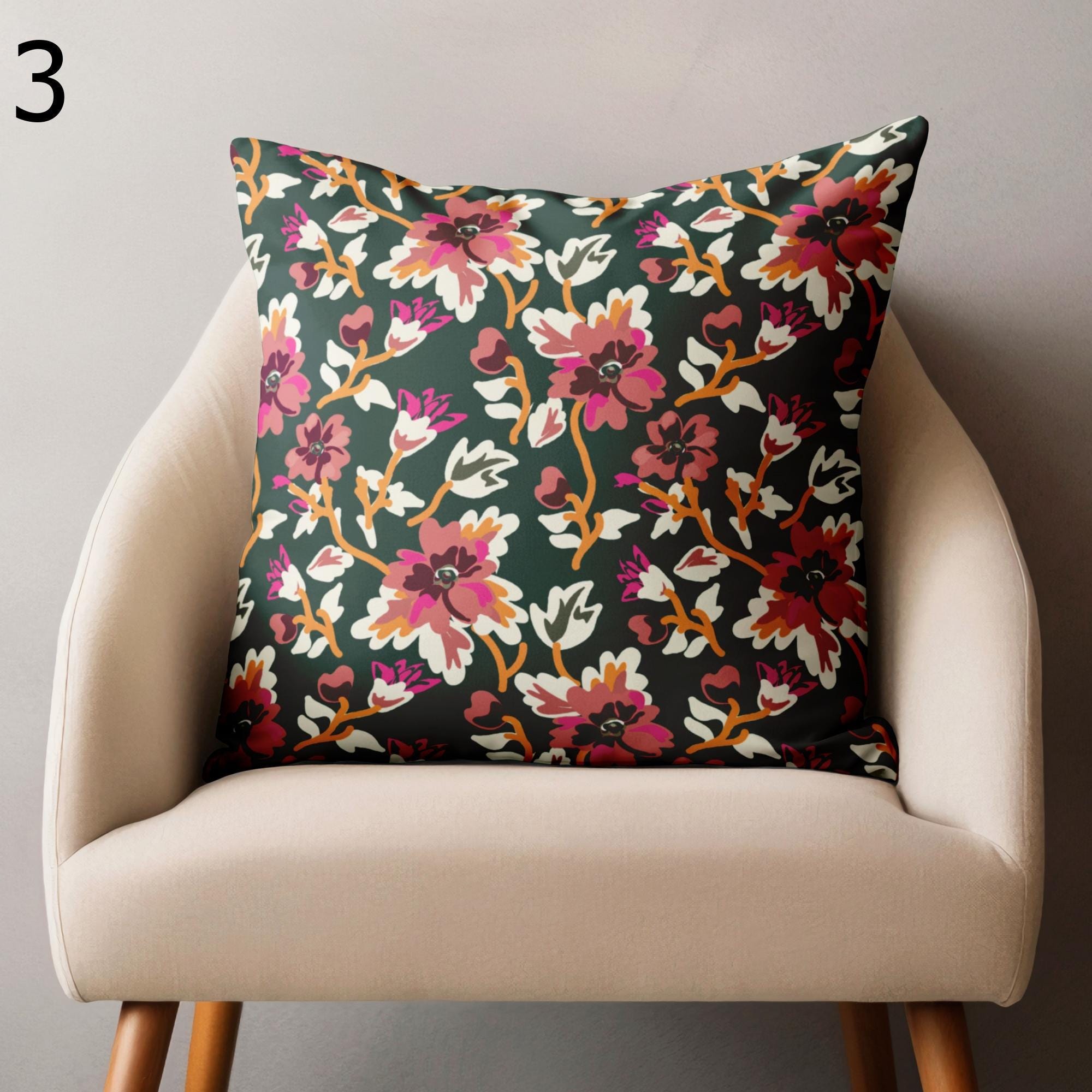 Farmhouse Floral Cushion Cover, Wildflowers Pillow Covers, Floral Throw Pillow Cover, Flowers Print Pillowcase,  Farmhouse Floral Pillowcase