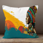 African Woman Pillow Covers, African Art Pillowcase, Ethnic Pillowcase, Authentic Throw Pillow Cover, African Digital Print Cushion Cover