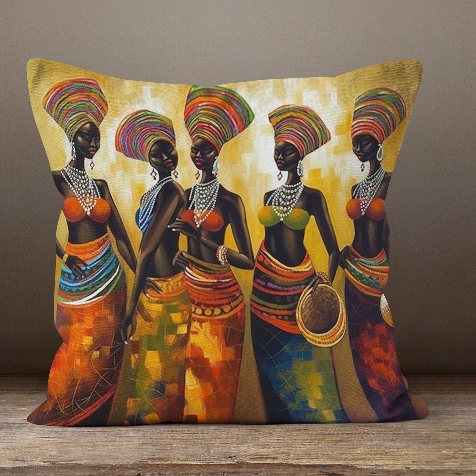 African Woman Pillow Covers, African Art Pillowcase, Ethnic Pillowcase, Authentic Throw Pillow Cover, African Digital Print Cushion Cover