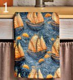 Sailor Tea Towels, Vintage Sailing Ship Dish Towel, Nautical Kitchen Towels, Nautical Hand Towels, Old Sailboat Kitchen Fingertip Towels