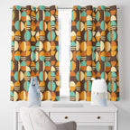 Retro Bauhaus Curtains, Mid Century Curtain Panels, 70s Retro Printed Curtain, Mcm Curtain, Retro Grommet Curtains, Retro Blackout Curtain