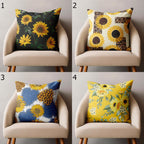 Sunflowers Throw Pillow Cover, Farmhouse Sunflowers Pillow Covers, Sunflowers Pillowcase, Yellow Floral Cushion Cover, Sunflowers Home Decor
