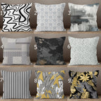 Grey Abstract Pillow Covers, Black Modern Abstract Pillow Case, Modern Cushion Cover, Black Grey Modern Pillow Cover