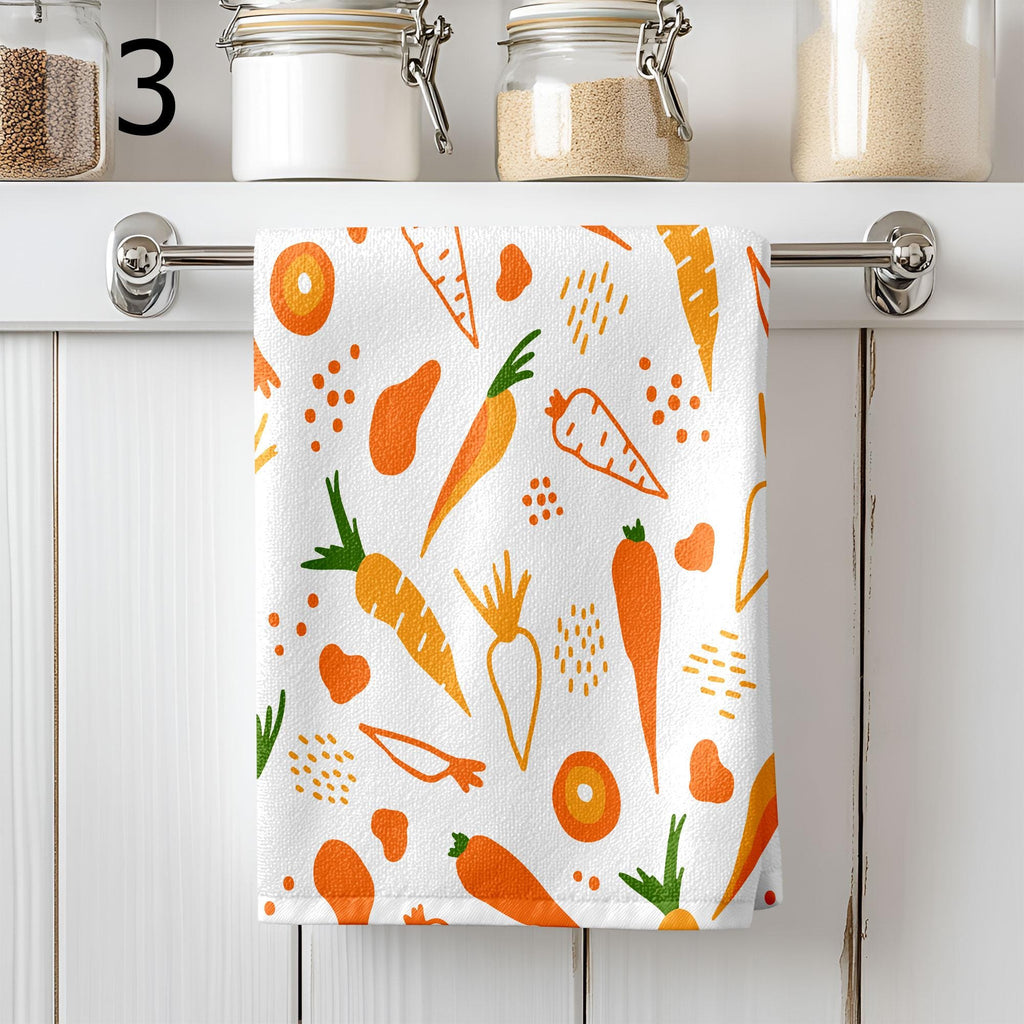 Easter Carrot Tea Towels, Happy Easter Tea Towels, Cute Easter Dish Towel, Carrot Kitchen Towels, Easter Hand Towel