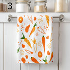 Easter Carrot Tea Towels, Happy Easter Tea Towels, Cute Easter Dish Towel, Carrot Kitchen Towels, Easter Hand Towel