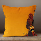 African Woman Pillow Covers, African Art Pillowcase, Ethnic Pillowcase, Authentic Throw Pillow Cover, African Digital Print Cushion Cover