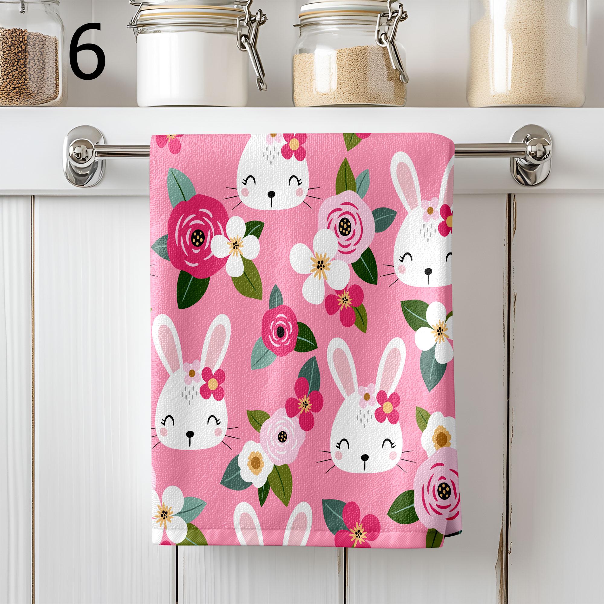 Easter Bunny Dish Towel, Cute Easter Decorative Tea Towel, Easter Fingertip Towels, Bunny Fingertip Towels, Cute Easter Bunny Tea Towels