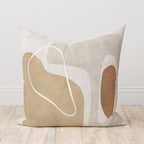 Modern Abstract Pillow Cover, Beige Abstract Throw Pillow Cover, Decorative Beige Pillow Covers, Minimalist Abstract Cushion Cover