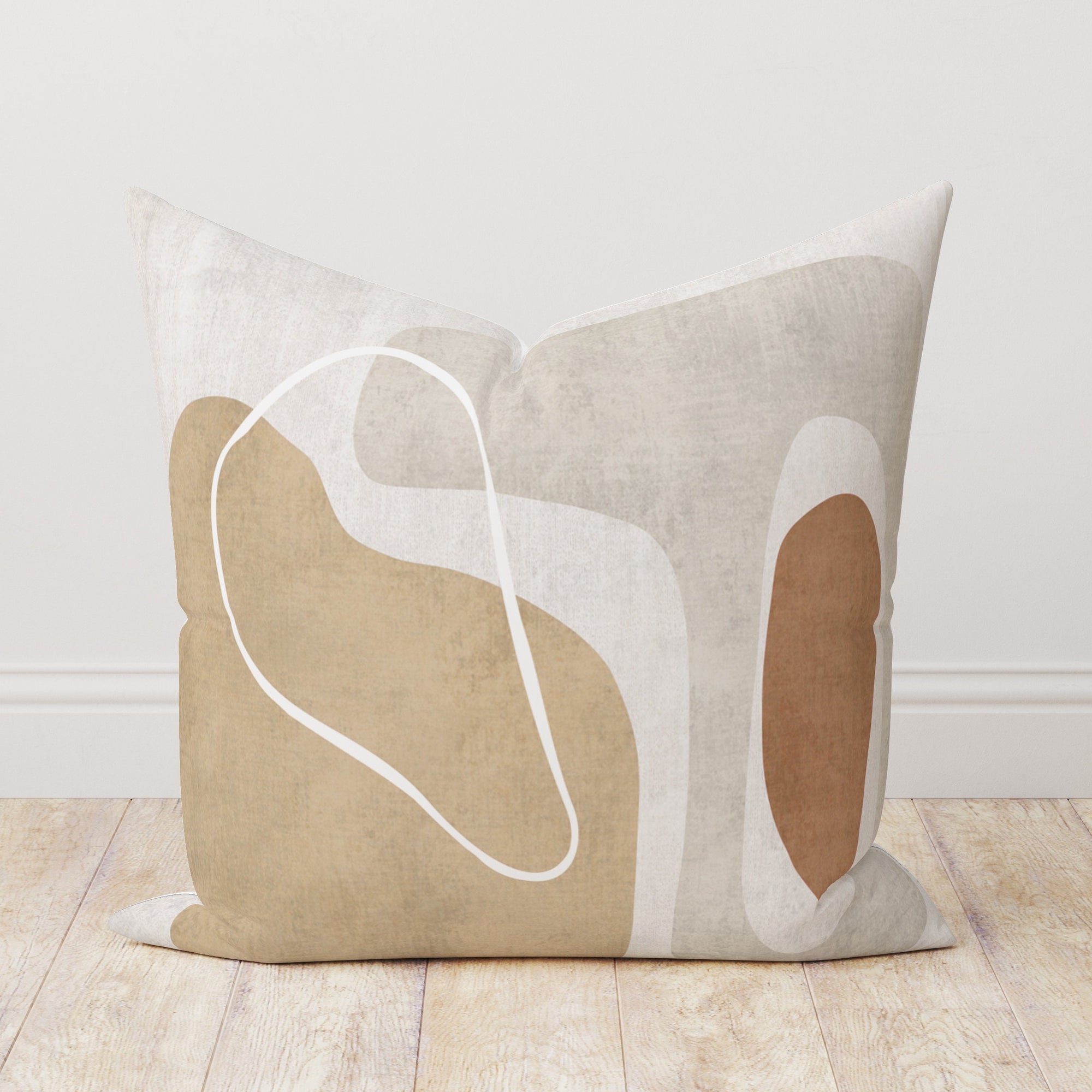 Modern Abstract Pillow Cover, Beige Abstract Throw Pillow Cover, Decorative Beige Pillow Covers, Minimalist Abstract Cushion Cover