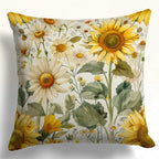 Sunflowers Pillow Covers, Yellow Sunflowers Cushion Covers, Yellow Floral Printed Pillow Case, Sun Flowers Throw Pillow Covers
