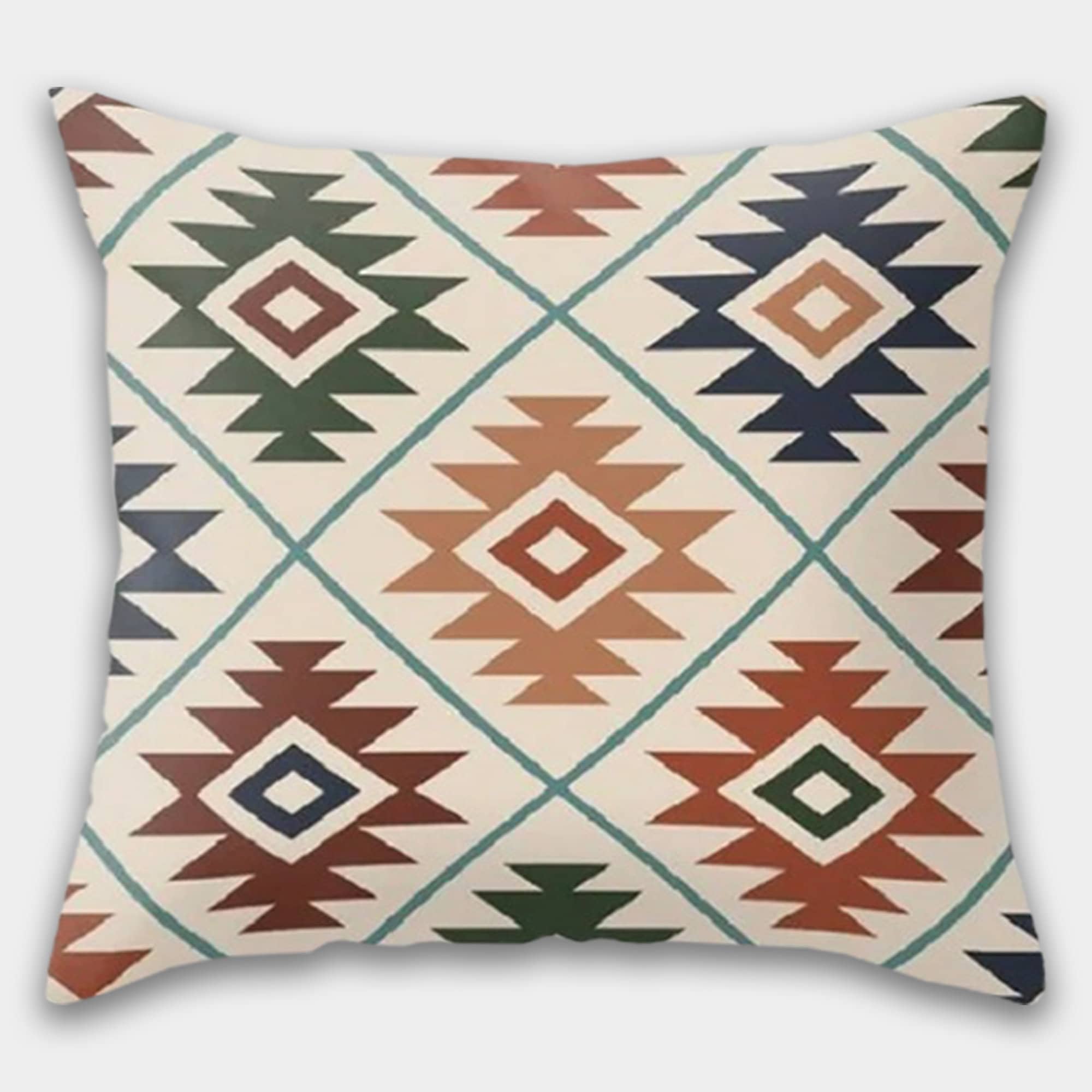 Southwestern Geometric Pillow Covers, Tribal Boho Throw Pillow, Native Style Cushion Covers, Aztec Rustic Home Decor