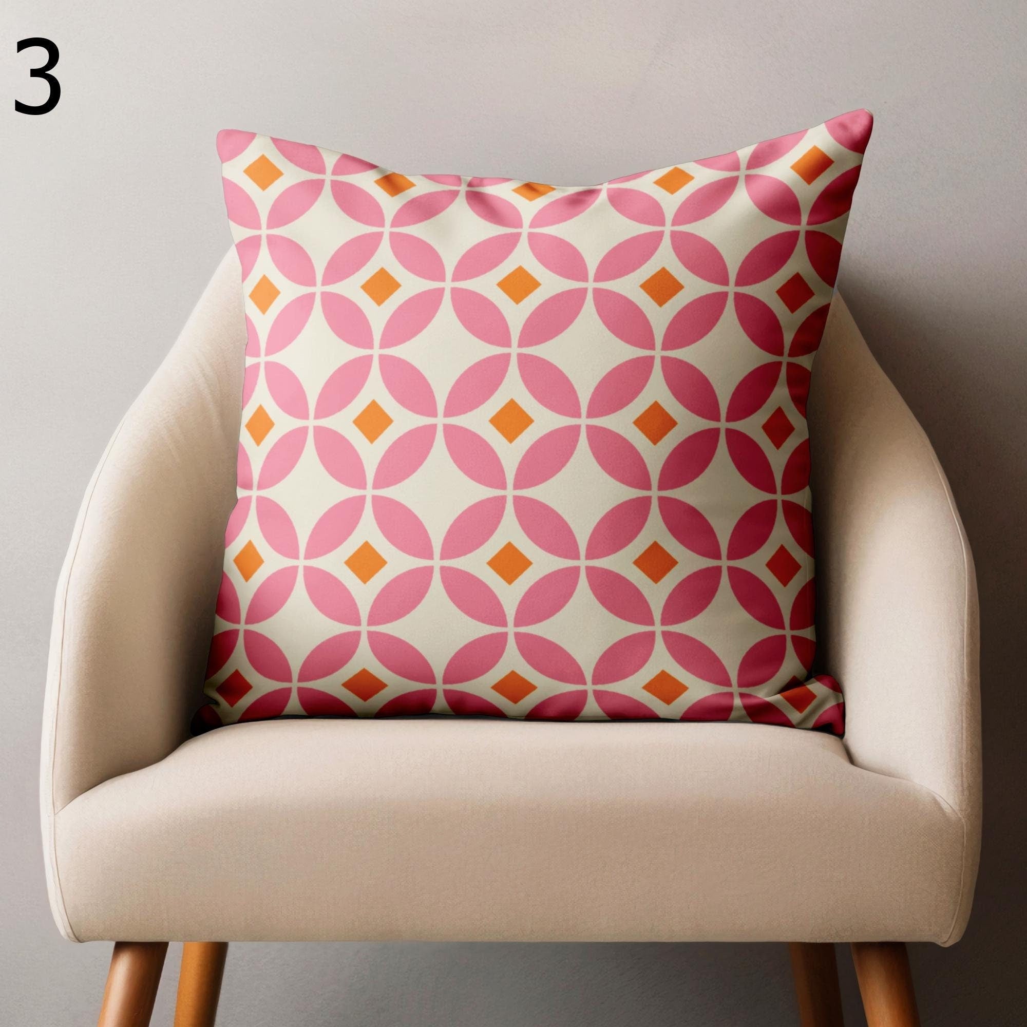70s Retro Abstract Throw Pillow Cover, Retro Geometric Abstract Cushion Cover, Mid Century Bauhaus Pillow Covers, Mcm Bauhaus Pillowcase