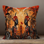 African Woman Pillow Covers, African Art Pillowcase, Ethnic Pillowcase, Authentic Throw Pillow Cover, African Digital Print Cushion Cover