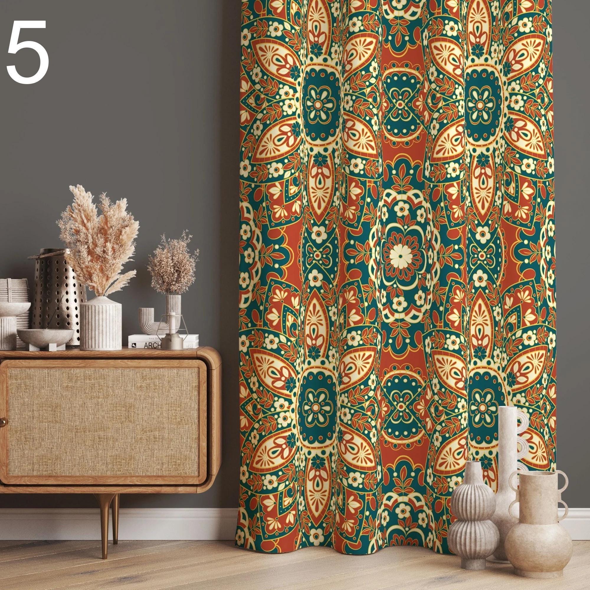 Modern Vintage Ethnic Curtains, Ethnic Mudcloth Curtain Panels, Southwest Ethnic Curtain, African Curtains, Mudcloth Curtain Panels