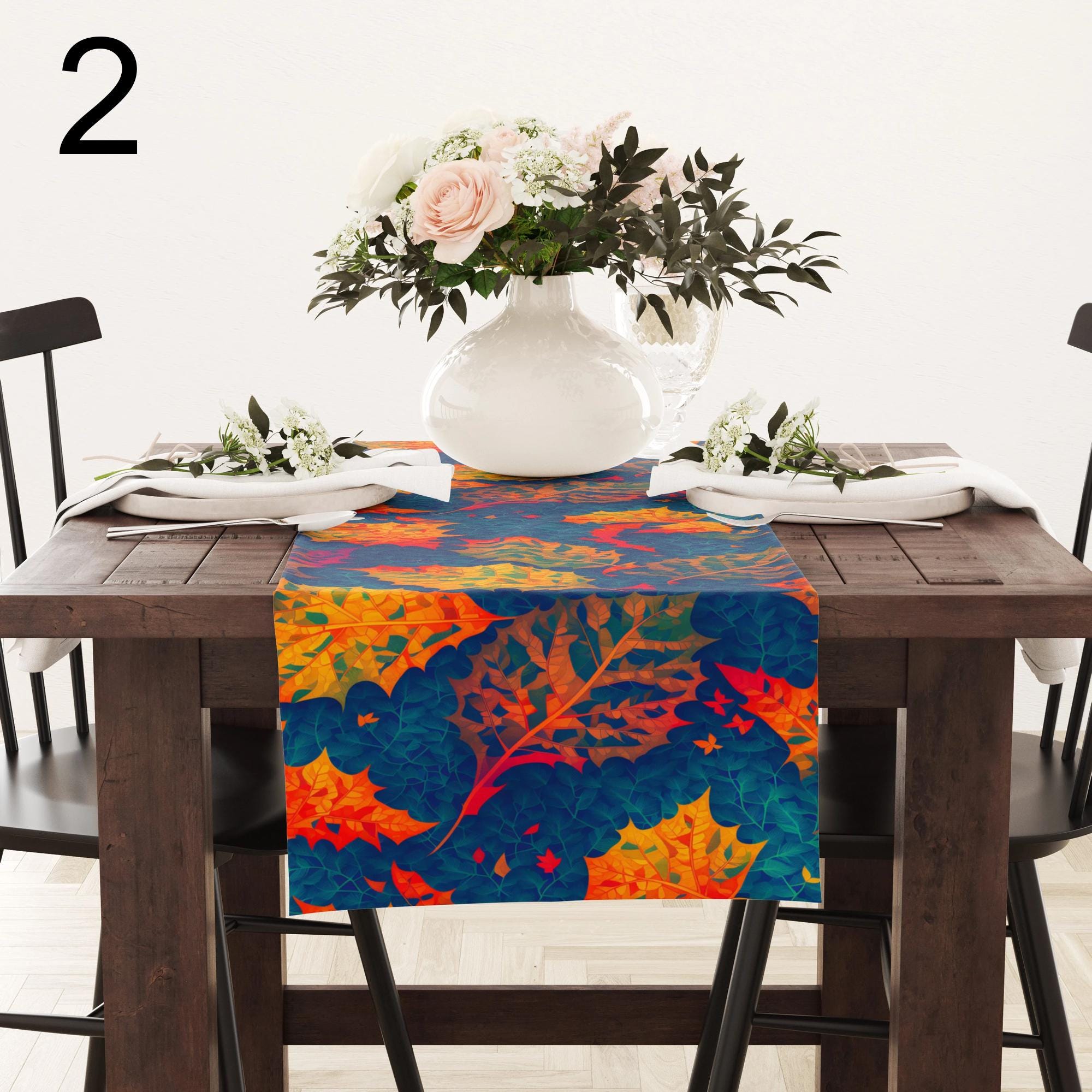 Fall Leaves Table Runner, Thanksgiving Fall Table Runner, Autumn Table Runner, Fall Table Decor, Thanksgiving Gift, Thanksgiving Party Table